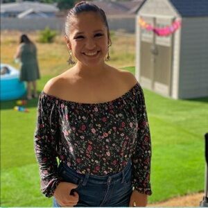 H&M x COACHELLA Black Floral Crop Top NWT